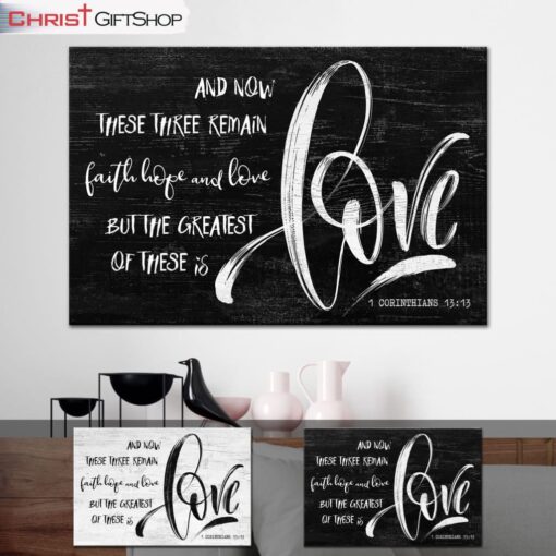 Bible Verse Wall Art 1 Corinthians 1313 Faith Hope Love Canvas Print