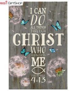 Bible Verse Wall Art I Can Do All Things Through Christ Dandelion Canvas Print