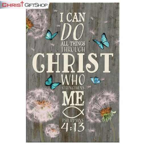 Bible Verse Wall Art I Can Do All Things Through Christ Dandelion Canvas Print