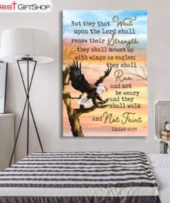 Bible Verse Wall Art They That Wait Upon The Lord Isaiah 4031 Canvas Print