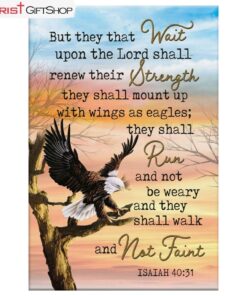 Bible Verse Wall Art They That Wait Upon The Lord Isaiah 4031 Canvas Print