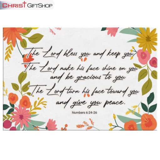 Bible Verse Wall Decor Numbers 624-26 The Lord Bless You And Keep You Canvas Print