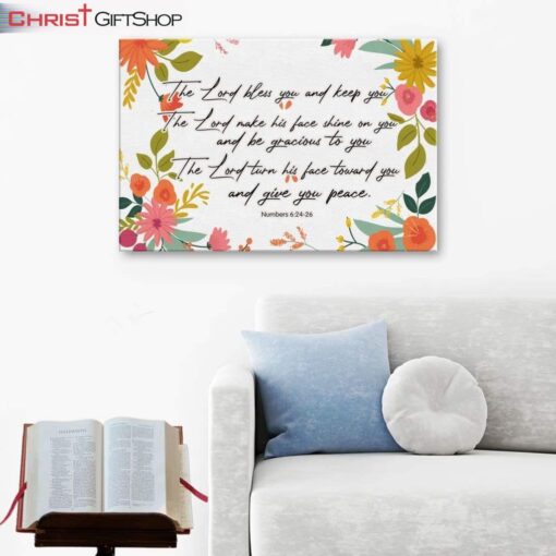 Bible Verse Wall Decor Numbers 624-26 The Lord Bless You And Keep You Canvas Print