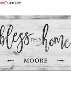 Bless This Home Custom Wall Art Canvas and Poster, Personalized Christian Wall Art Canvas and Poster Decor