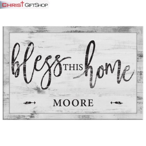 Bless This Home Custom Wall Art Canvas and Poster, Personalized Christian Wall Art Canvas and Poster Decor