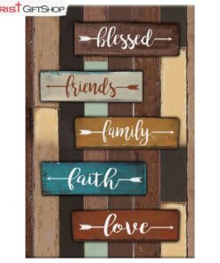 Blessed Friends Family Faith Love Wall Art Canvas and Poster