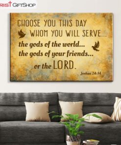 Choose You This Day Joshua 2414 Bible Verse Wall Art Canvas Print