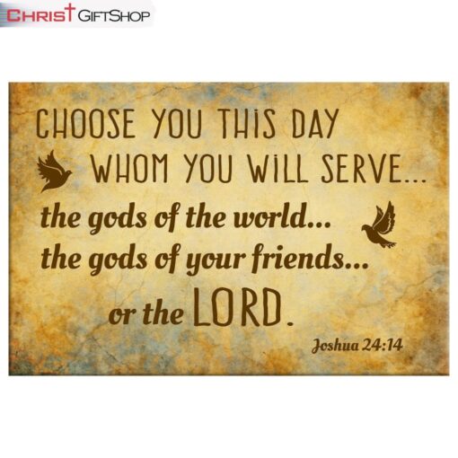 Choose You This Day Joshua 2414 Bible Verse Wall Art Canvas Print