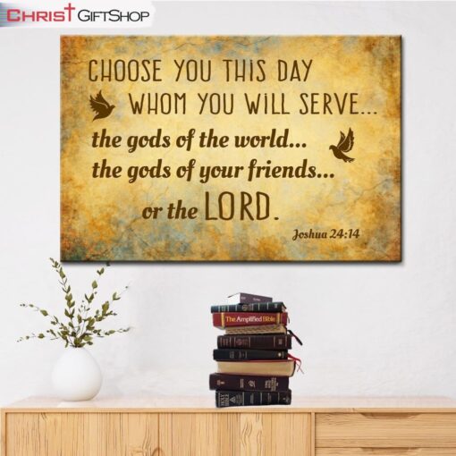 Choose You This Day Joshua 2414 Bible Verse Wall Art Canvas Print