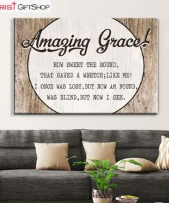 Christian Canvas Wall Art Amazing Grace How Sweet The Sound Canvas Print