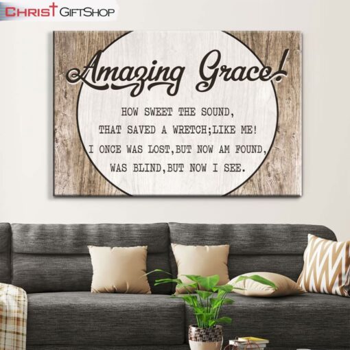 Christian Canvas Wall Art Amazing Grace How Sweet The Sound Canvas Print