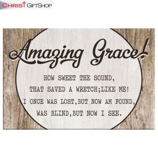 Christian Canvas Wall Art Amazing Grace How Sweet The Sound Canvas Print