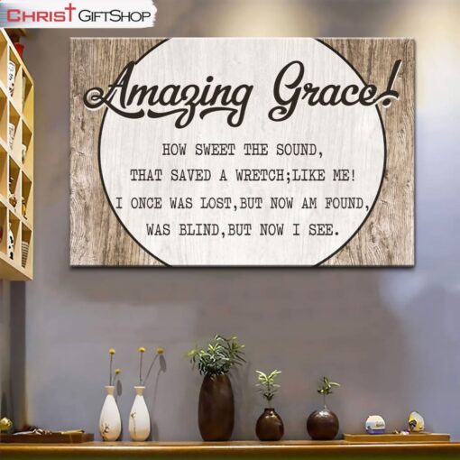 Christian Canvas Wall Art Amazing Grace How Sweet The Sound Canvas Print