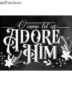 Christian Christmas Wall Art O Come Let Us Adore Him Canvas Print