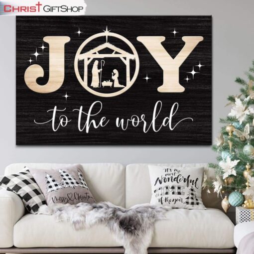 Christian Christmas Wall Decor Joy To The World Wall Art Canvas