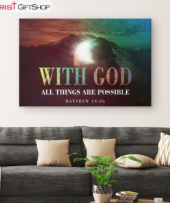 Christian Easter Gifts Matthew 1926 With God All Things Are Possible Wall Art Canvas