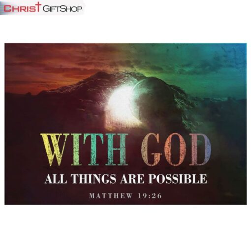 Christian Easter Gifts Matthew 1926 With God All Things Are Possible Wall Art Canvas