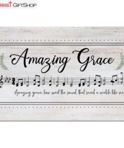 Christian Wall Art Amazing Grace How Sweet The Sound, Sheet Music, Christian Song Lyrics Canvas Art