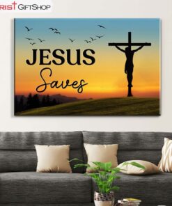 Christian Wall Art Jesus Saves Wall Art Canvas Print