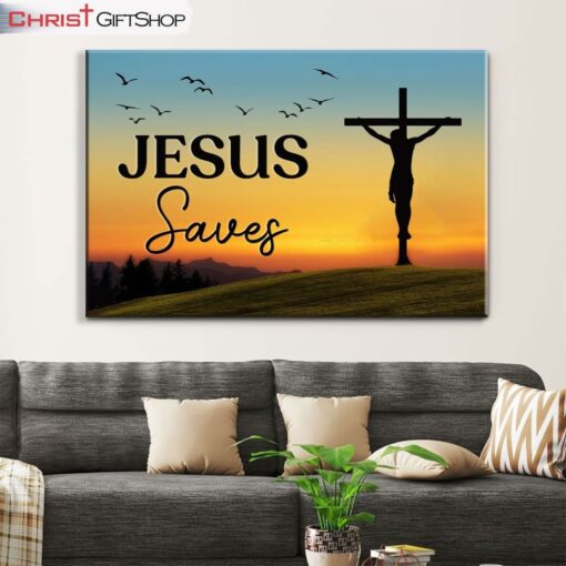 Christian Wall Art Jesus Saves Wall Art Canvas Print