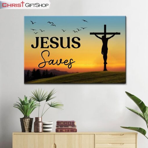 Christian Wall Art Jesus Saves Wall Art Canvas Print