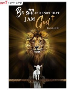 Christian Wall Art The Lion The Lamb Be Still And Know Canvas Print