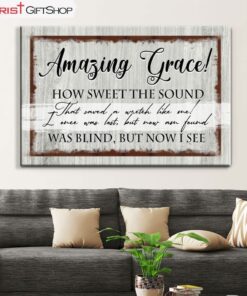 Christian Wall Decor Amazing Grace How Sweet The Sound Wall Art Canvas Print