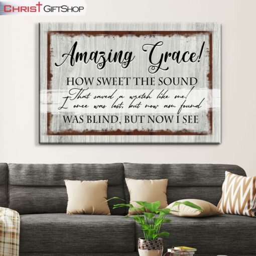 Christian Wall Decor Amazing Grace How Sweet The Sound Wall Art Canvas Print