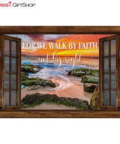 Christian Wall Decor For We Walk By Faith Not By Sight Wall Art Canvas and Poster