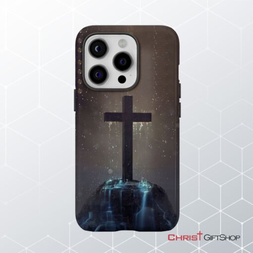 Cross On The Hill Phone Case, Christian Phone Case