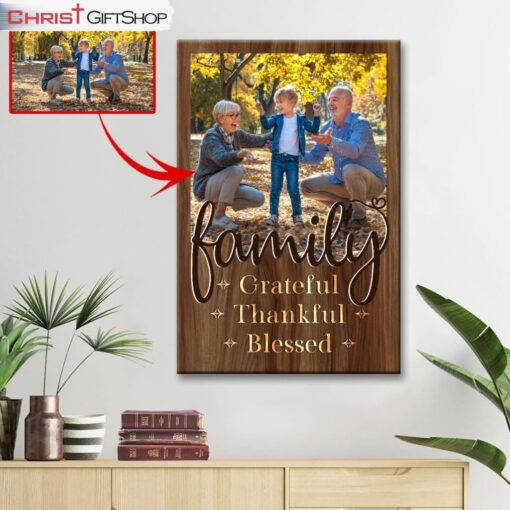 Custom Family Grateful Thankful Blessed Wall Art Canvas and Poster