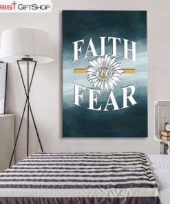 Daisy Flower, Faith Over Fear Canvas Wall Art