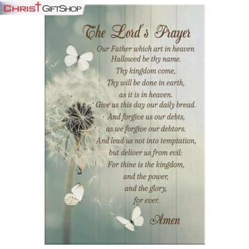 Dandelion The Lord's Prayer Wall Art Canvas and Poster - Christian Wall Art