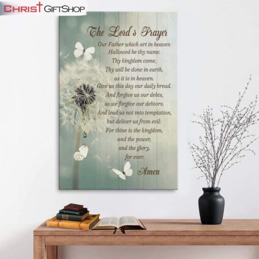 Dandelion The Lord's Prayer Wall Art Canvas and Poster - Christian Wall Art