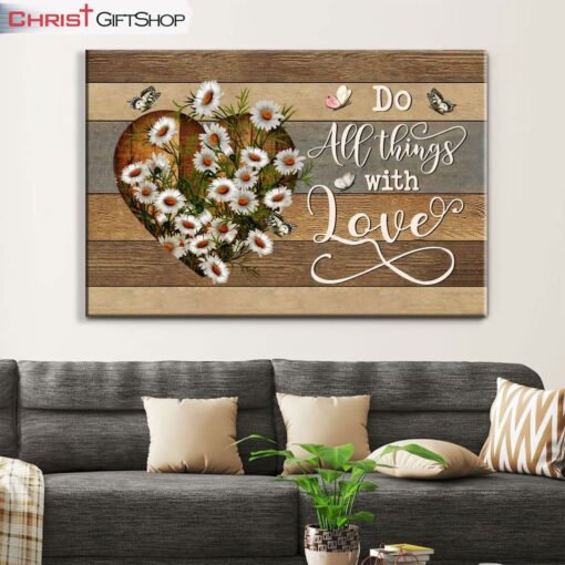 Do All Things With Love Wall Art Canvas Print