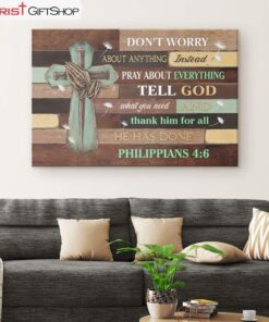 Don’t Worry About Anything Philippians 46 Nlt Scripture Wall Art Canvas