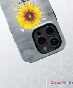 Faith Cross, Butterflies Sunflower, Christian Phone Case