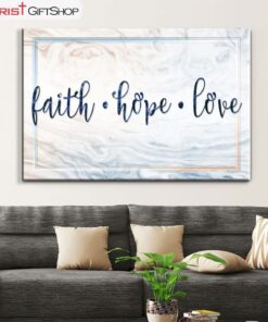 Faith Hope Love Wall Art Canvas, Christian Wall Decor