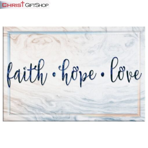 Faith Hope Love Wall Art Canvas, Christian Wall Decor