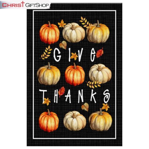 Fall Pumpkin Give Thanks Wall Art Canvas