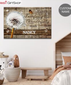 Fearfully And Wonderfully Made, Personalized Name Wall Art (Canvas and Poster )