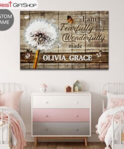 Fearfully And Wonderfully Made, Personalized Name Wall Art (Canvas and Poster )