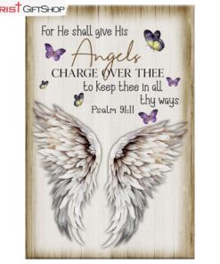 For He Shall Give His Angels Charge Over Thee Psalm 9111 Kjv Wall Art Canvas