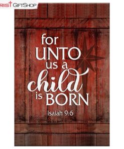 For Unto Us A Child Is Born Wall Art Canvas and Poster, Christmas Wall Decor