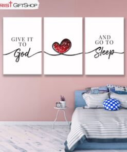 Give It To God And Go To Sleep 3 Panel Wall Art Canvas