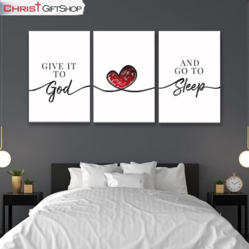 Give It To God And Go To Sleep 3 Panel Wall Art Canvas