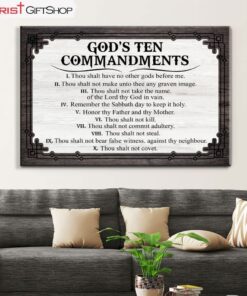 God's Ten Commandments Wall Art Canvas