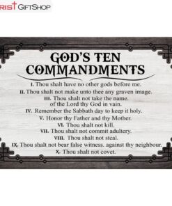 God's Ten Commandments Wall Art Canvas