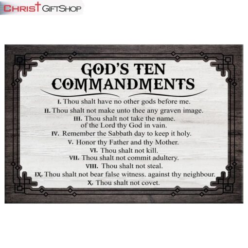 God's Ten Commandments Wall Art Canvas