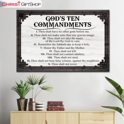 God's Ten Commandments Wall Art Canvas